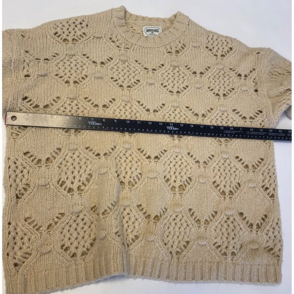 American Eagle Oversized Knit Cream Sweater, L, Crew Neck - Picture 7 of 8